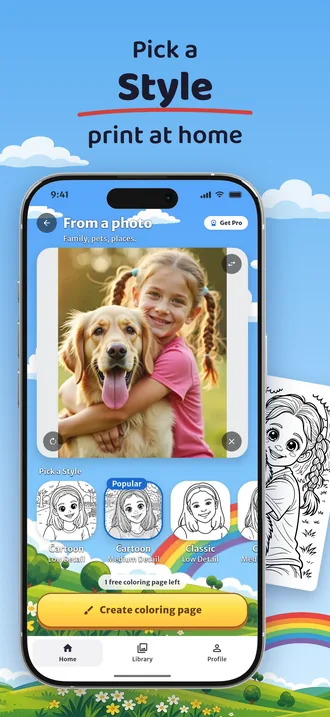 The style picker in Penna with cartoon, classic and anime versions of the same photo